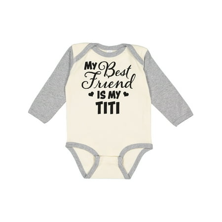 

Inktastic My Best Friend is My Titi with Hearts Gift Baby Boy or Baby Girl Long Sleeve Bodysuit