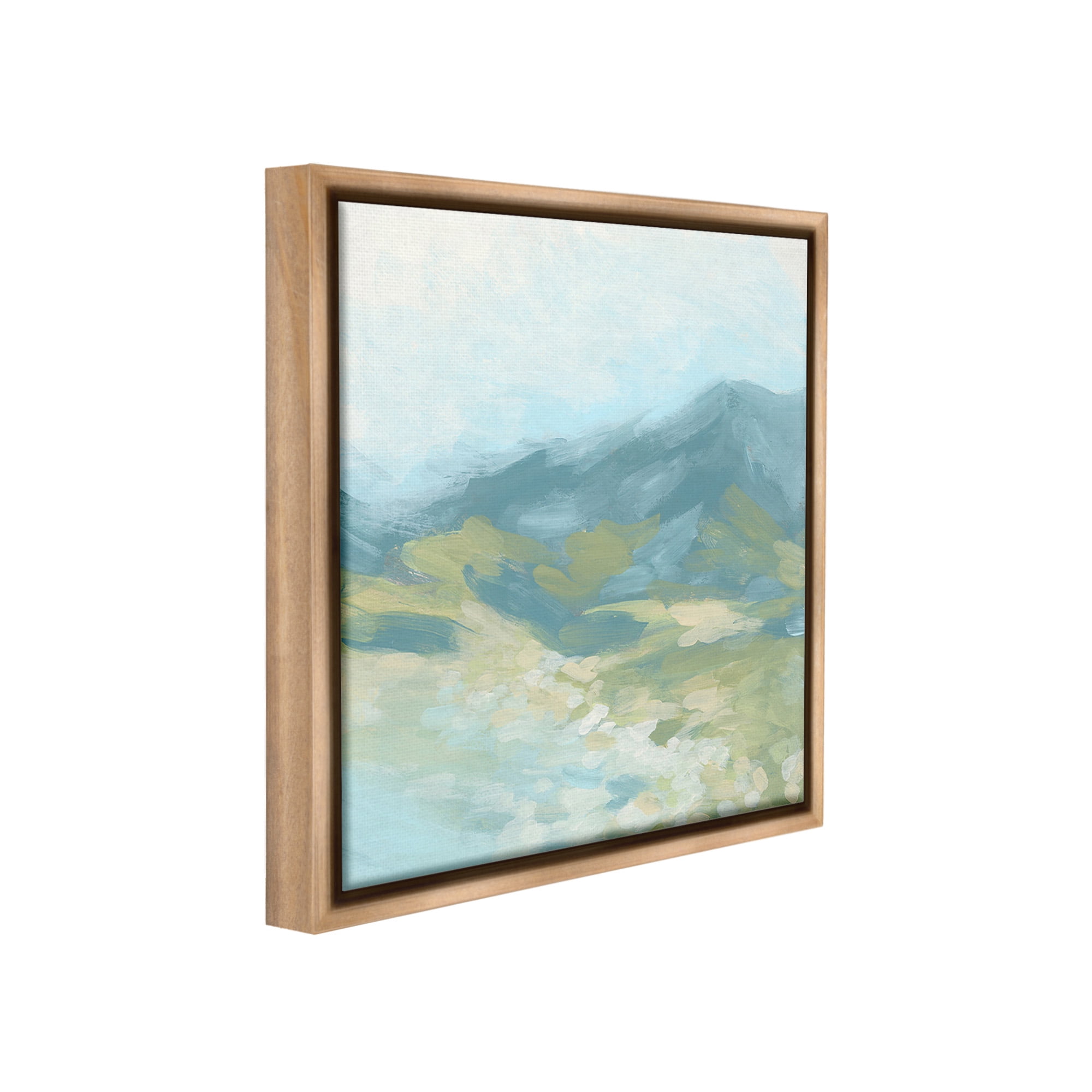 Stupell Industries Murky Mountain Valley Landscape Painting Brown Floater Framed Canvas Art Print Wall Art, 25 x 25