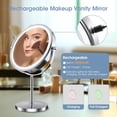 thumbnail image 2 of Zelaxy Makeup Mirror 8 Inch, Vanity Mirror with Light Double Sided 1X 10X Magnifying Mirror, Makeup Mirror with Light 3 Color Lighting, Led Mirror Brightness Adjustable (Silver), 2 of 7