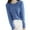 Blue, variant on Winter Acrylic Long Sleeve Cardigan for Women Black Cover-Up Wide Neck Womens Basic Crew S