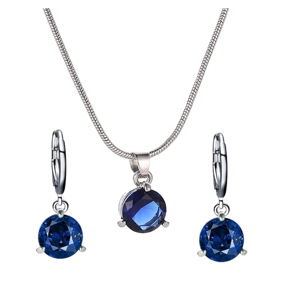 Qarigey Pendientes de plata elegantes y a la moda para mujer, conjuntos de joyas para ocasiones ampliamente aplicables Ropa, zapatos y accesorios Miscelánea Azul oscuro