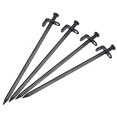 thumbnail image 1 of Carpa Estacas Acero Pesado Terreno Clavijas con Gancho 29cm/11,4 Pulgadas para Exterior Campamento Toldo Lona, Negro Paquete de 8 Unique Bargains Estacas de tienda, 1 of 5