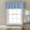 thumbnail image 3 of Striped Valance Curtain Ocean Navy Blue Starfish Shell Jellyfish Coral Window Valances Rod Pocket Short Curtains Window Treatments for Kitchen Bedroom Bathroom Laundry 42" x 12", 3 of 9