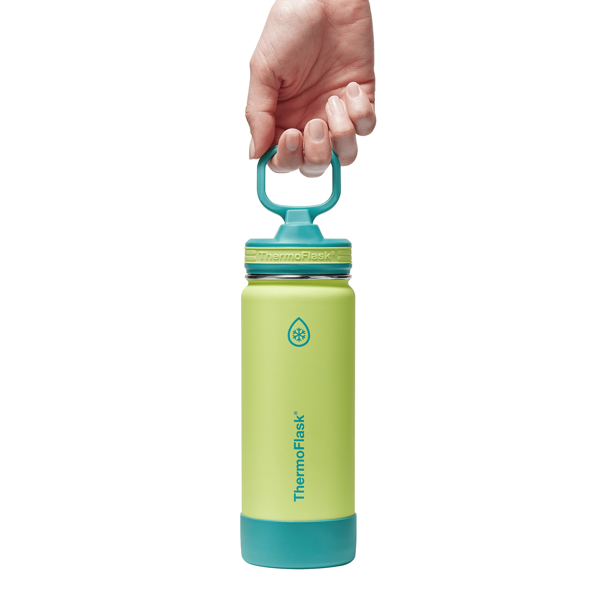 ThermoFlask 18 oz Kids Insulated, Stainless Steel Water Bottle, Leakproof Straw Lid, Lime Zest