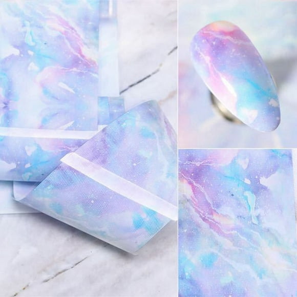 Nail Blue Foils Paper Nail Art Transfer Sticker Slide Nail Art Decal Nails