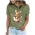 thumbnail image 2 of Tops de Cuello Alto para las Mujeres Amante Impreso Camiseta Cuello Redondo Manga Corta, Poliéster Spandex, 2 of 7