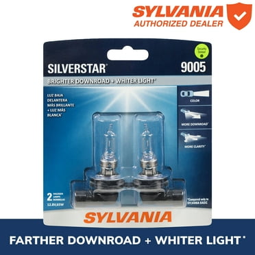 Sylvania 9005 SilverStar Halogen Headlight Bulb, 2 Pack, Compatible with Multiple Cars