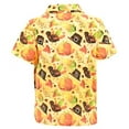 thumbnail image 4 of Boys Pumpkin Turkey Print Thanksgiving Collared Polo T Shirt (12Y, Orange), 4 of 5