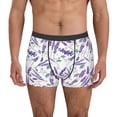 thumbnail image 2 of Goofa Lavender Flowers Printed Men's Boxer Briefs Underwear, Moisture-Wicking Underwear, Trunk,Soft and Breathable Cotton Underwear-X-Large, 2 of 9