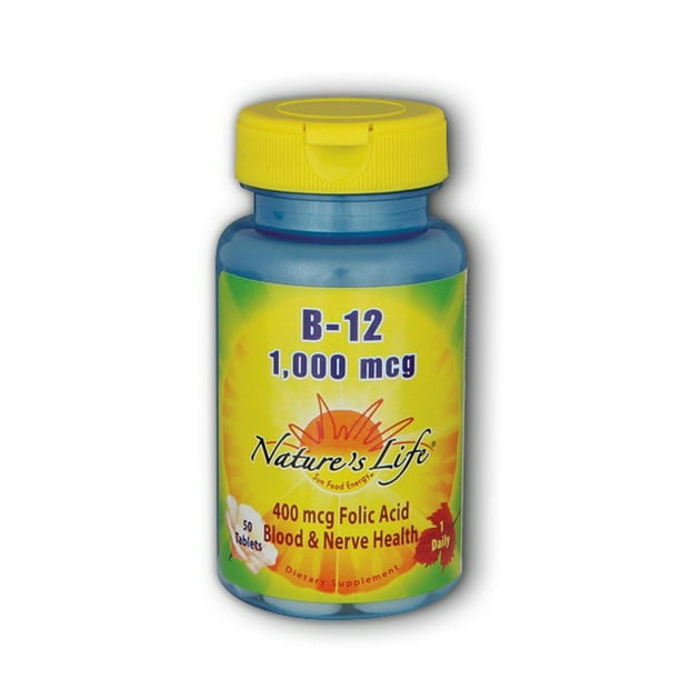 Vitamin B12 1000mcg Vegetarian, YeastFree Nature's Life 50 Tabs