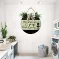 thumbnail image 5 of Farmhouse Bathroom Wall Decor - Rustic Framed Round Wooden Sign - Vintage Decoration for Toilet Washroom Restroom - 11 x 11 inch (When Life Gives You Poop Flush It Away), 5 of 5