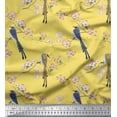 thumbnail image 3 of Soimoi Yellow Velvet Fabric Floral & Paradise Whydah Bird Decor Fabric Printed Yard 60 Inch Wide, 3 of 3