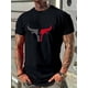 thumbnail image 1 of Men's 100% cotton bull pattern printed T-shirt, casual short-sleeved crew neck T-shirt, summer outdoor men's clothing Tee For Adult, Men, Women, Teen, Teenager, Adolescent, Youth., 1 of 5