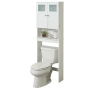 Zenna Home 67.25" H Over-the-Toilet Spacesaver, Bath Storage Shelves with Glass Doors, White