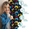 thumbnail image 3 of Blackout Kids Curtains,Yellow Blue Controllers Games Icons Black Pattern Childrens Insulated Curtains Set Of 2,Bedroom Essentials,Toddler Room Decor 42"x54", 3 of 5