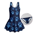 thumbnail image 5 of Xixirimido Blue Dog Paws Print Girls One Piece Swimsuits with Skirt Sleeveless Swim Dress Modest Skirted Swimwear with Built-in Shorts UPF 50+ Bathing Suit, 5-6 Years, 5 of 7