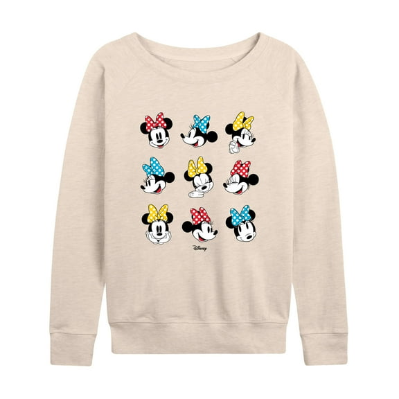 Disney - Mickey & Friends - All the Expressions of Minnie Mouse- Women's Lightweight French Terry Long Sleeve Shirt