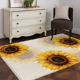 thumbnail image 5 of Yellow Sunflower Area Rug 4x6 Washable Rug Non Slip Beige Modern Art Botanical Floral Large Area Rug Indoor Floor Carpet for Entryway Bedroom Kitchen Living Room Home Office Dining Room Nursery, 5 of 8