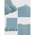 thumbnail image 3 of Women'S Cropped Cardigan Sweater Trendy Crewneck Ruffle Long Sleeve Button Down Knitwear Tops Blue M, 3 of 4