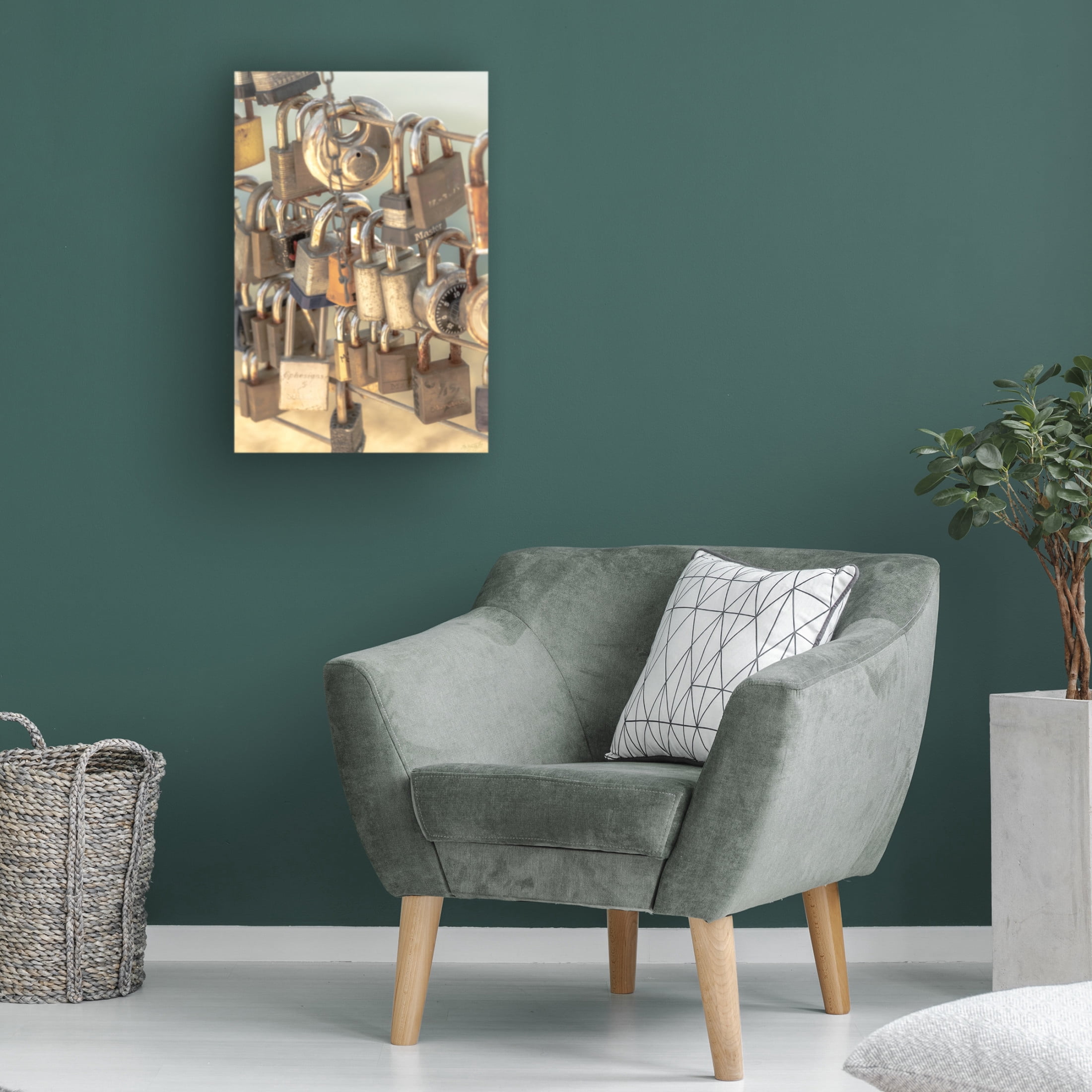 Canvas Wall Art - Life BeautifuLEE 'Lock and Love 5' Wall Art for Living Room, Bedroom, or Office Décor by Trademark Fine Art - 30 x 47 Inches