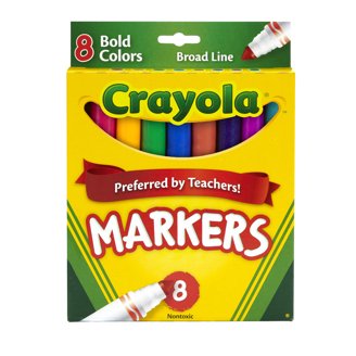 Crayola Ultra Clean Broad Line Washable Markers, 8 Tropical Colors