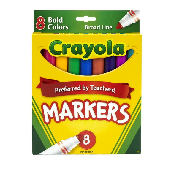 Crayola Classic Broad Line Marker Set, Assorted Colors, 8 Count