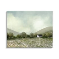 Stupell Industries Cottage in Meadow Landscape Painting Gallery Wrapped Canvas Art Print Wall Art, 20 x 16