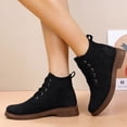 thumbnail image 2 of QSAWXQZ Women's Lace up Ankle Boots Round Toe Low Heel Rugged Boots 7, 2 of 7