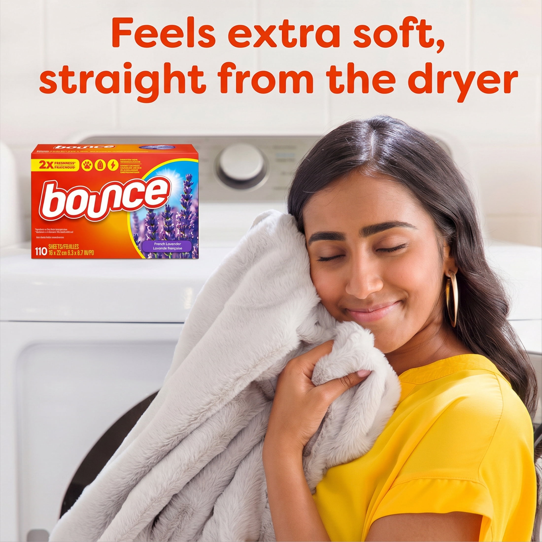 Bounce Dryer Sheets, French Lavender Scent, 110 Count