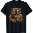 thumbnail image 2 of 100% Cotton Funny Football Bear Game Day Vintage Shirt Fans T-Shirt, 2 of 5