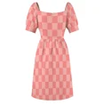 thumbnail image 6 of Checkerboard Mini Check Pattern in Double Blush Pink Sleeveless Dress Woman dresses women formal occasion dresses, 6 of 7