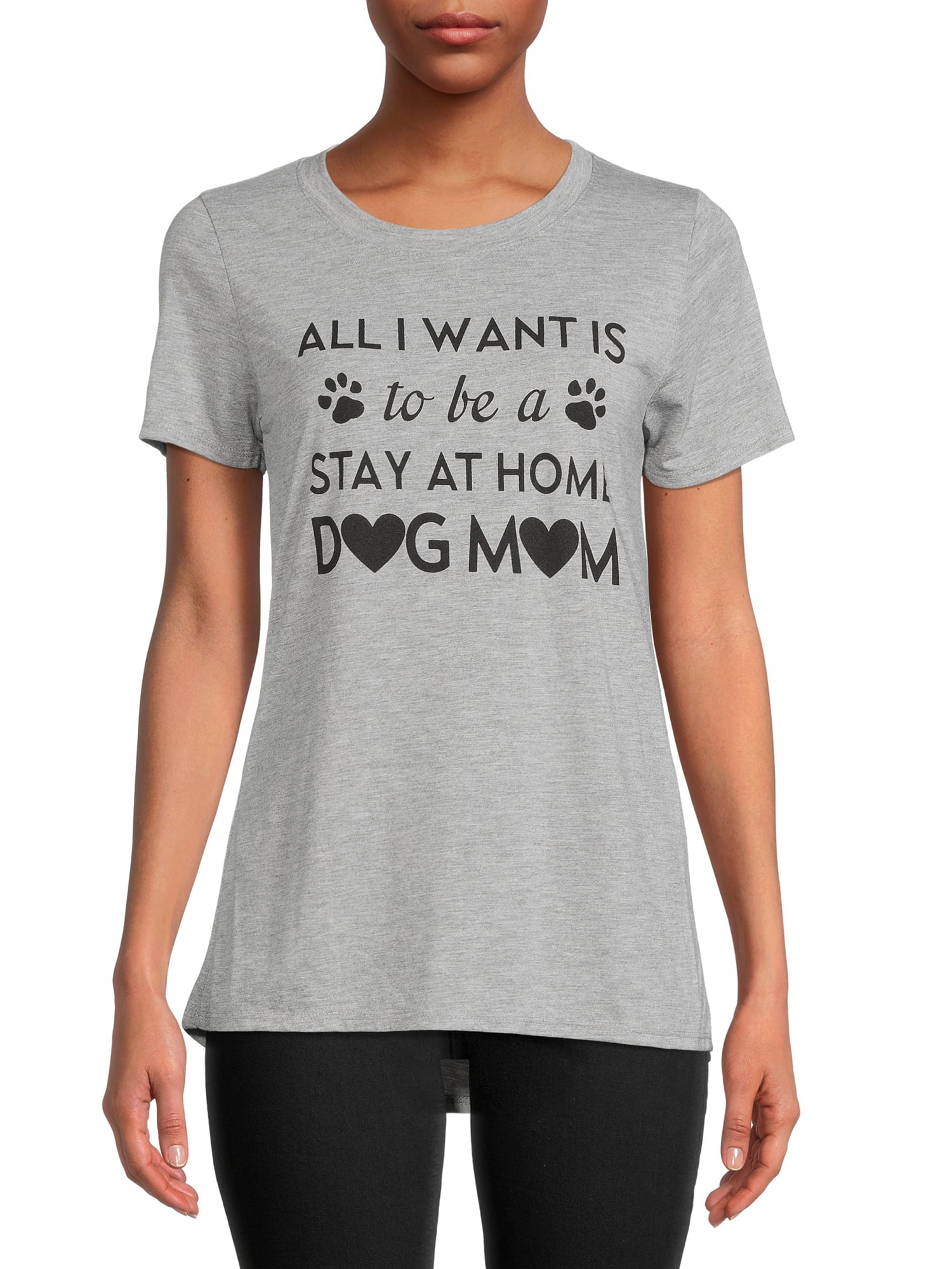 Jerry Leigh Womenâs Dog Mom Short Sleeve T-Shirt - Walmart.com