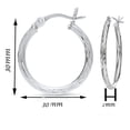 thumbnail image 3 of Tilo Jewelry 925 Sterling Silver Hand Engraved Round Hoop Earrings | 30mm | Women & Unisex, 3 of 5