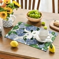 thumbnail image 5 of Watercolor Hydrangea Placemats for Dining Table, 12 x 18 Inch Spring Summer Seasonal Decoration Rustic Washable Table Mats Set of 4 Purple, 5 of 6