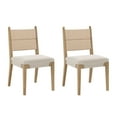 thumbnail image 3 of Nathan James Cove Boho Solid Wood Dining Chair with Woven Seagrass Back and Upholstered Seat, Flax/Light Brown Set of 2, 3 of 3