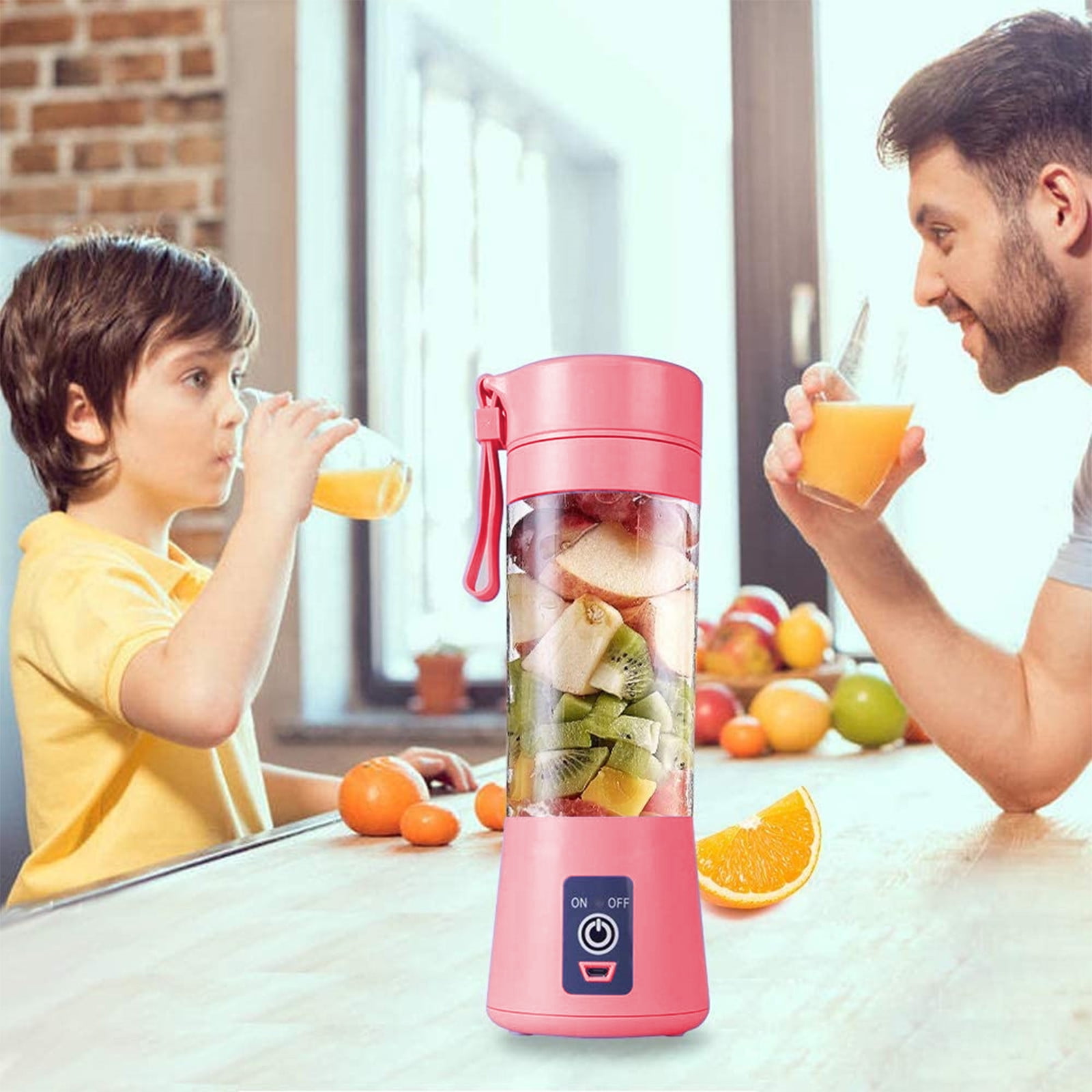 Portable USB Rechargeable Blender - 6-Blade Handheld Juicer for Shakes, Fruit Juice & Smoothies, Compact Personal Blender for Sports, Travel & Outdoors