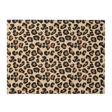 Leopard Print Black Brown Rust And Tan Canvas Wall Art Prints Wall Art Wall Hanging Painting For Home Decor 11.8 x 15.7 in