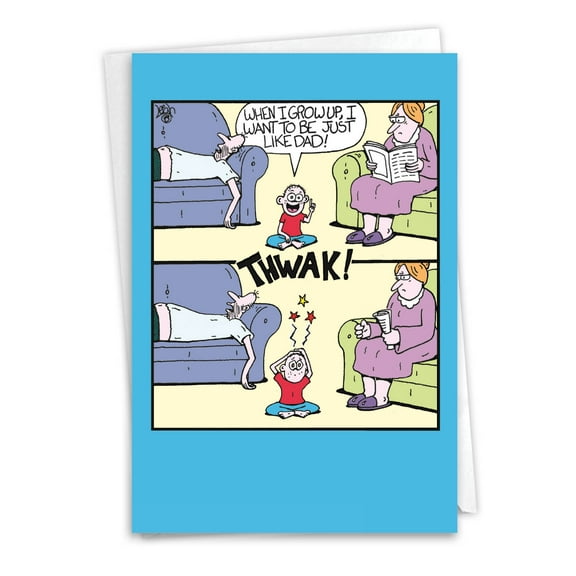 NobleWorks Father's Day Paper Card with 5 x 7 Inch Envelope (1 Card) Just Like Dad Father'S Day Humor Card 0260