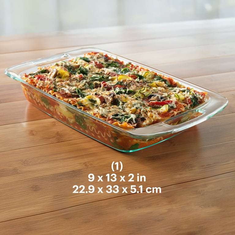 Pyrex, 3-qt Easy Grab Rectangular Glass Baking Dish, Large Handles