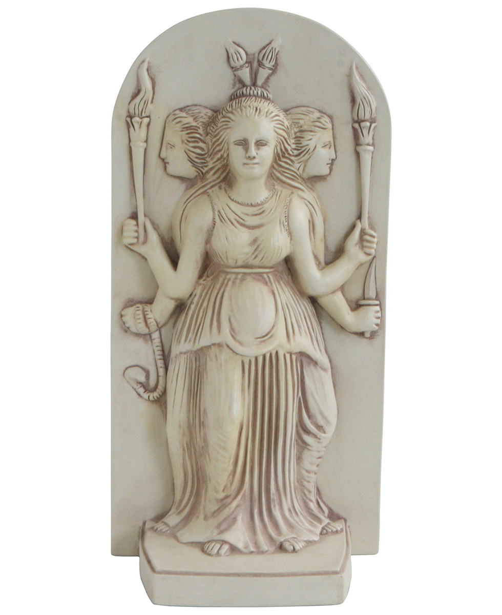 Hecate, Triple Goddess Greek Statue, 10.5 Inches