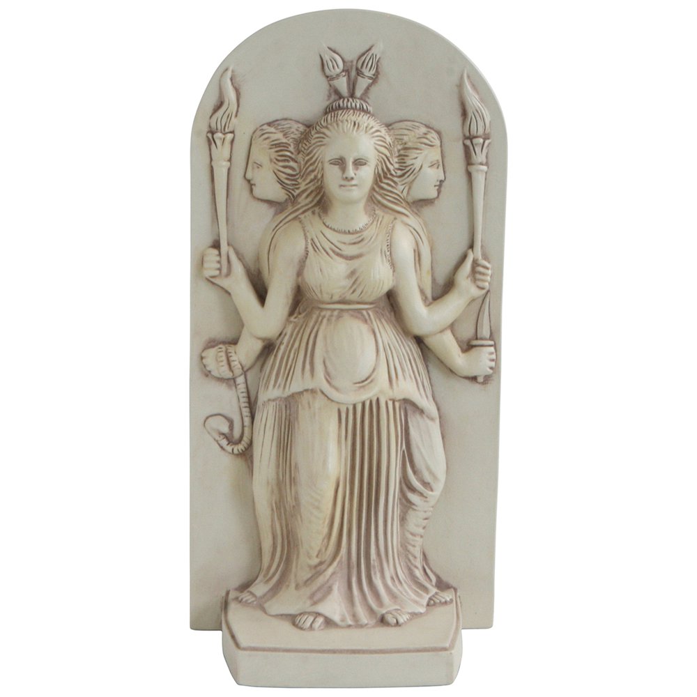 Hecate, Triple Goddess Greek Statue, 10.5 Inches