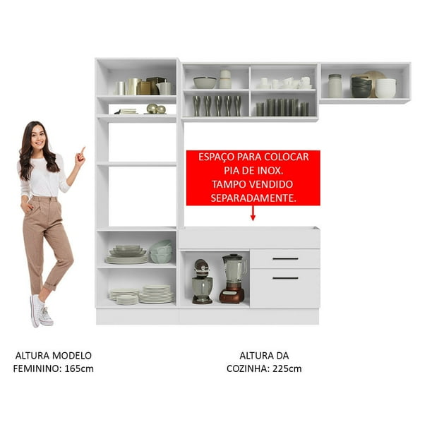 Cocina Integral 270cm Agata Madesa 04 Blanco Bodega Aurrera en línea