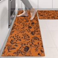 thumbnail image 2 of Kitchen Rugs Sets Of 2,Halloween Floral Pumpkin Pattern Anti Fatigue Kitchen Mat Rugs Non Slip Washable,Decorative Kitchen Floor Mats for Kitchen,Sink,Laundry,17"X47", 2 of 5