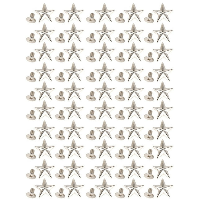 Star Shape Rivet Crafts Stud Button Zinc Alloy Rivet for Shoes Bags Clothing DecorationSilver