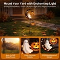 thumbnail image 3 of Solar Ghost & Pumpkin Moon Garden Stake Light, Halloween Outdoor Waterproof LED Yard Decoration with Crescent Moon, Hanging Jack-o'-Lantern Lantern for Garden, Patio, Walkway, Porch (Ghost), 3 of 5