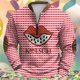 thumbnail image 1 of Ceisia Men's All-Season Casual Regular Fit Half-Zip Sweatshirt Red White Gingham Lip Badge Print KOLSCH Lettering Japanese Fleece Fabric Multicolor XXXL Gifts, 1 of 3