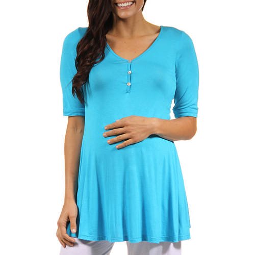 Women's Henley Neck Maternity Tunic
