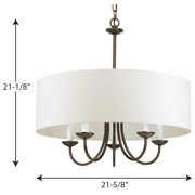 Progress Lighting - Five Light Chandelier - Chandeliers - Drum Shade 5-Light