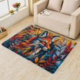 thumbnail image 2 of 2x3 Rugs Fox Area Rug, Colorful Animal Carpet for Living Room Bedroom Entryway Wildlife Patterned Indoor Home Decor, Non Slip Soft & Low Pile Small Washable Rug ZH&268, Red, 2 of 7