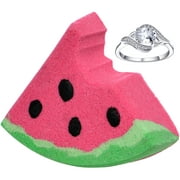 Jackpot Candles Watermelon and Sugar Bath Bomb with Size 6 Ring Inside Large Made in USA